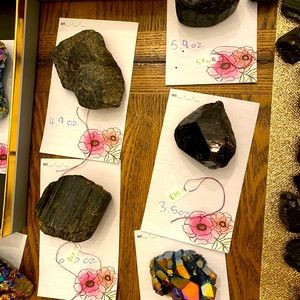 Black tourmaline raw tumbled stones crystals